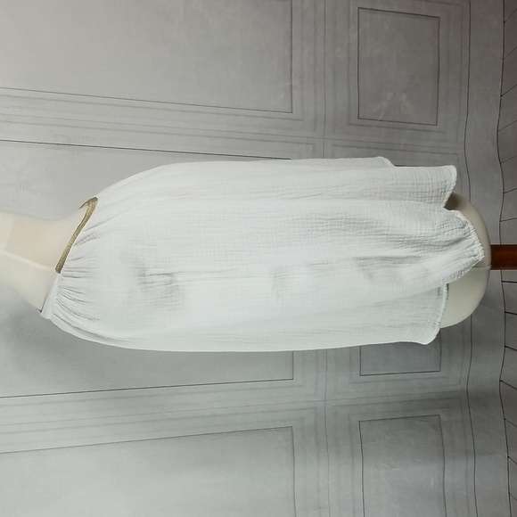 JM Collection Gauze Peasant Top - Picture 8 of 11